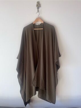 Olive Green Draped Kimono Cardigan